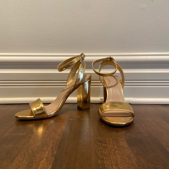 SANDRO Gold Heeled Sandals - Picture 4 of 8
